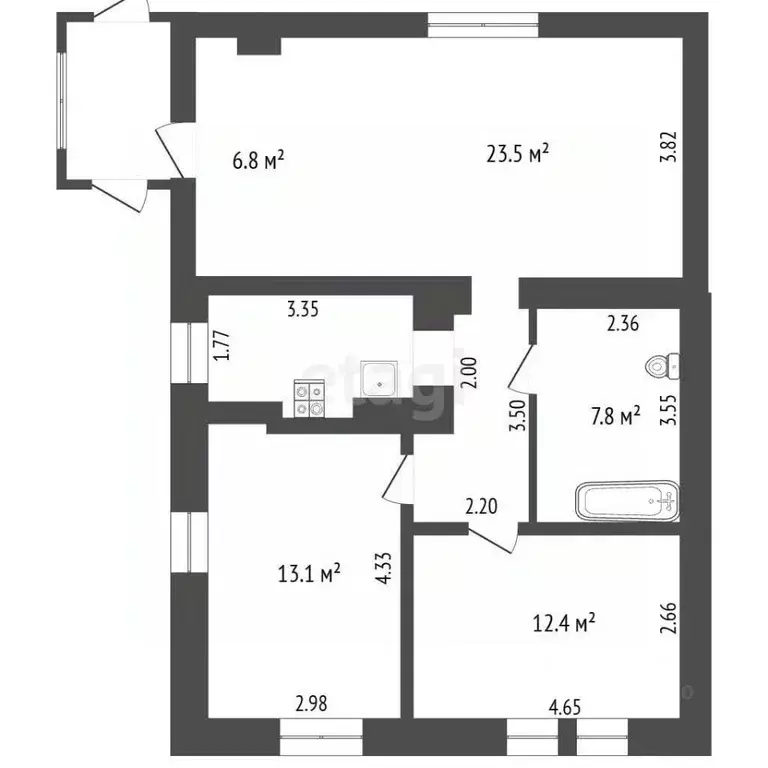 Дом в Кемеровская область, Новокузнецк ул. Ленина, 125 (76 м) - Фото 1