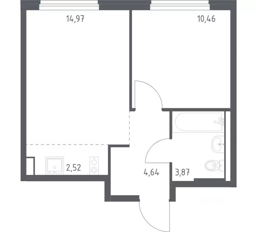 1-к кв. Москва № 37 кв-л,  (36.2 м) - Фото 1