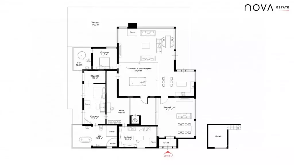 Дом в Ленинградская область, Приозерский район, Громовское с/пос, пос. ... - Фото 2