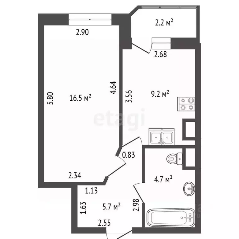 1-к кв. Санкт-Петербург Богатырский просп., 39к2 (36.1 м) - Фото 2
