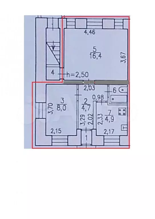 2-к. квартира, 37,4 м, 1/2 эт. - Фото 0