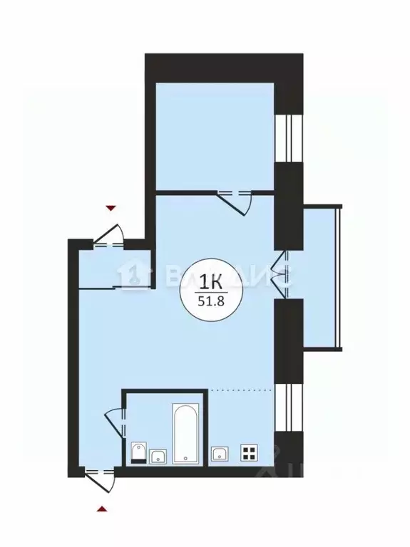 2-к кв. Москва Малая Калужская ул., 12 (51.8 м) - Фото 2