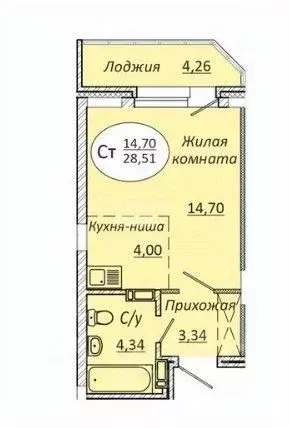 Студия Новосибирская область, Новосибирск 2-я Воинская ул., 53 (28.5 ... - Фото 1