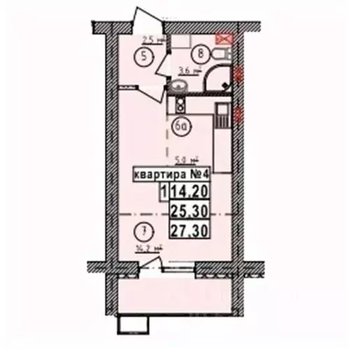 Студия Липецкая область, Усмань Северо-Восточный мкр,  (27.3 м) - Фото 1