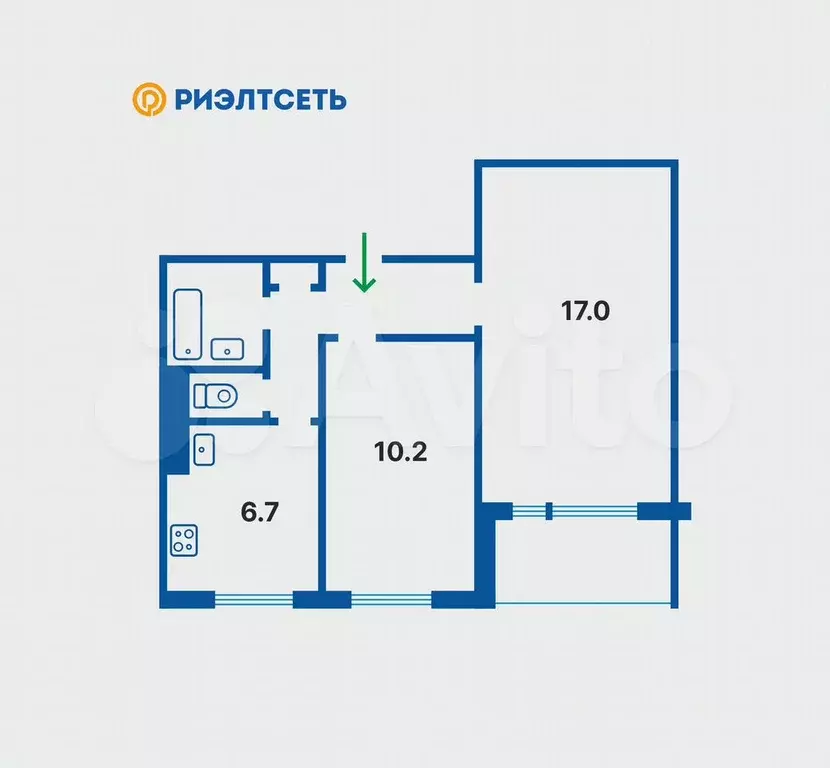 2-к. квартира, 45 м, 2/9 эт. - Фото 0