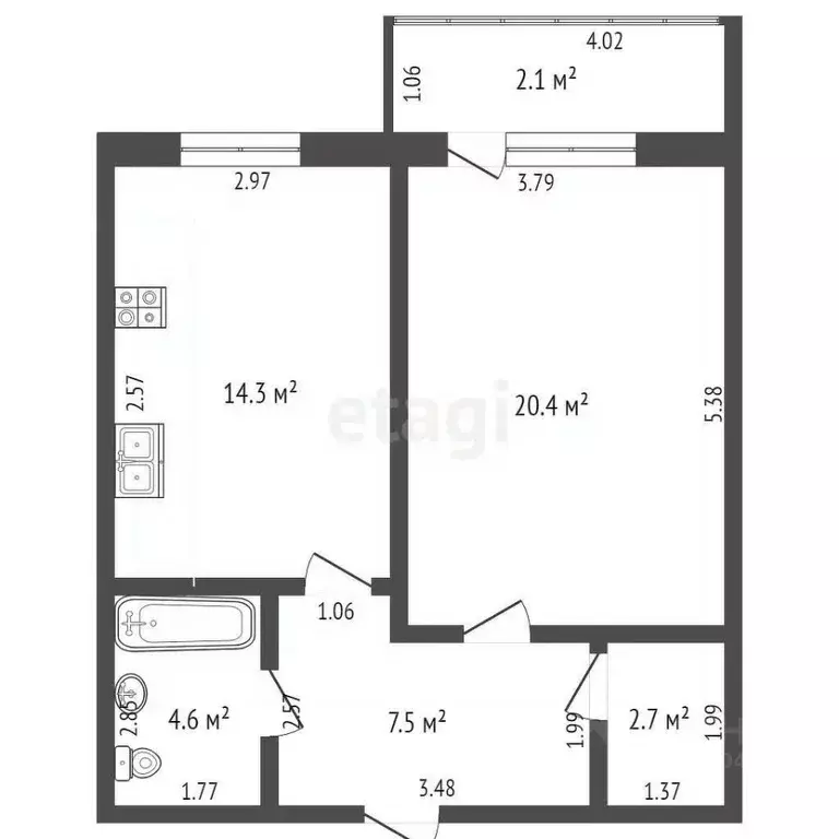1-к кв. Забайкальский край, Чита Октябрьский мкр, 13 (49.5 м) - Фото 1