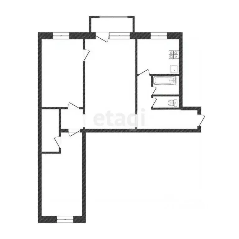 3-к кв. Иркутская область, Иркутск Колхозная ул., 26 (58.3 м) - Фото 2