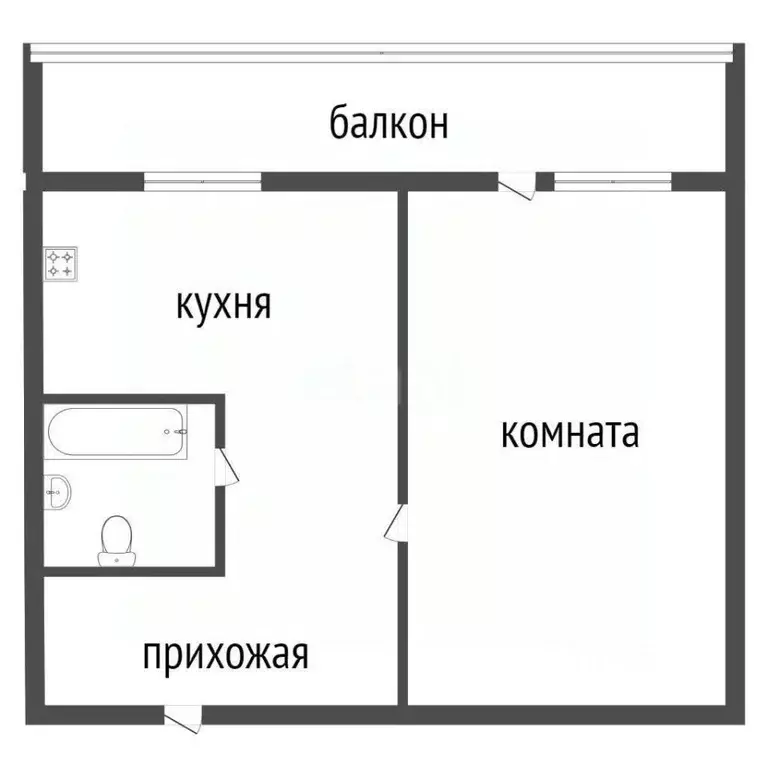 1-к кв. Курганская область, Курган ул. Радионова, 18 (29.8 м) - Фото 2