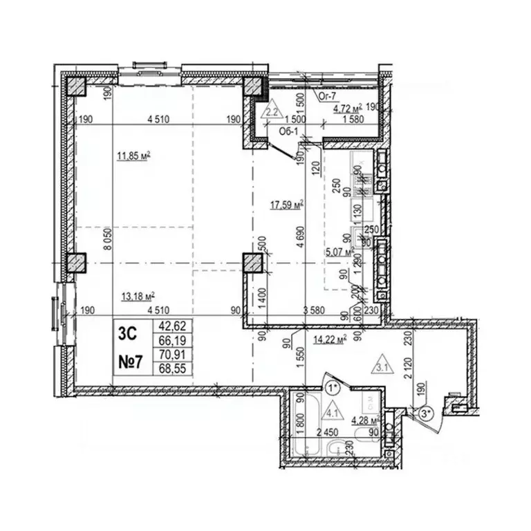 3-к кв. Приморский край, Уссурийск Семь Ветров мкр, Уссури Парк жилой ... - Фото 1