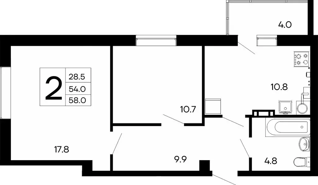 2-комнатная квартира: Феодосия, Симферопольское шоссе, 48к1 (58 м) - Фото 0