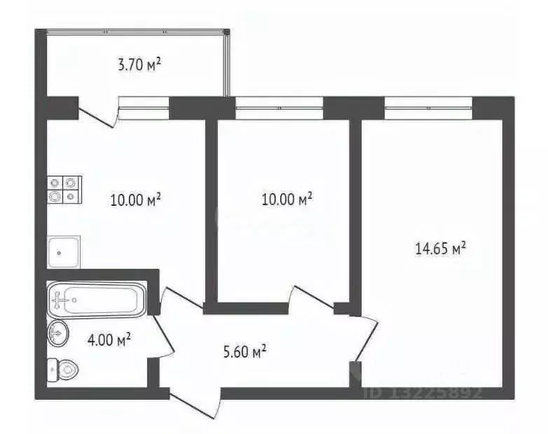 2-к кв. Вологодская область, Вологда ул. Карла Маркса, 103Б (44.9 м) - Фото 2