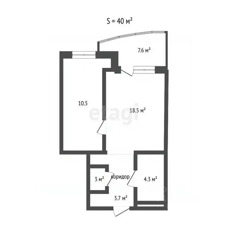 1-к кв. Тюменская область, Тюмень ул. Станислава Карнацевича, 4 (40.0 ... - Фото 2