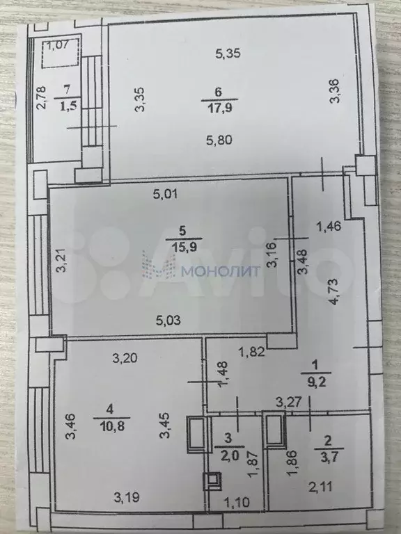 2-к. квартира, 61 м, 6/10 эт. - Фото 0