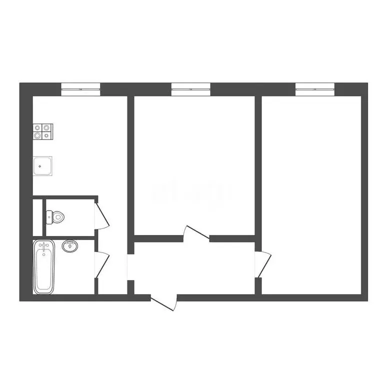 2-комнатная квартира: Богородицк, Вязовская улица, 35 (44 м) - Фото 1