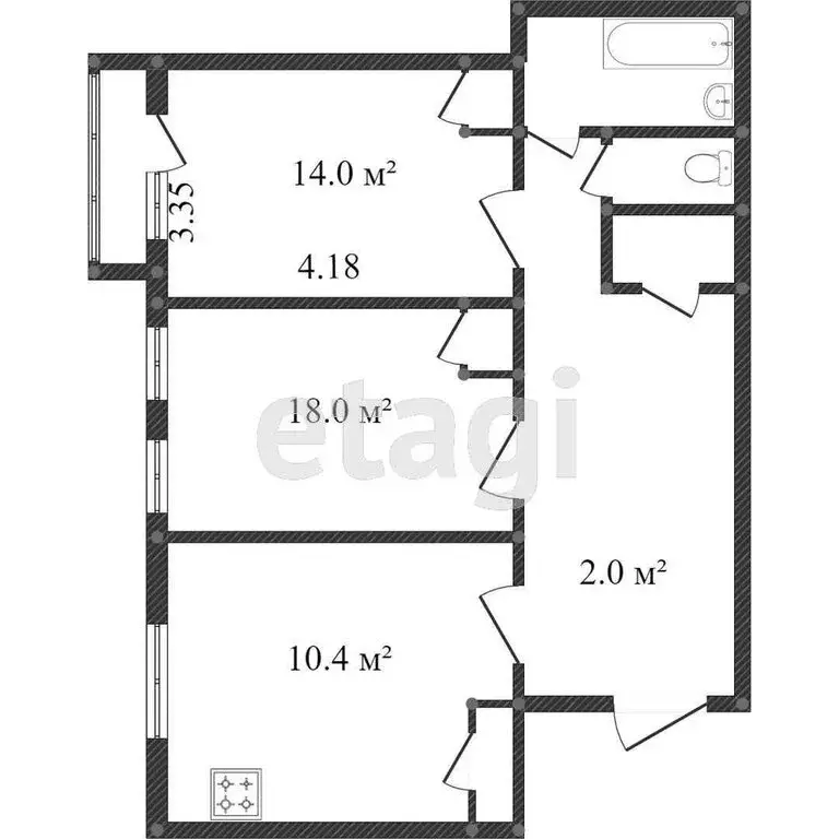 2-комнатная квартира: Златоуст, проспект Мира, 18 (54 м) - Фото 1