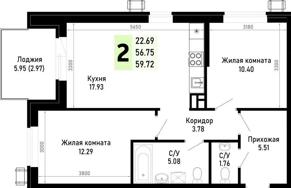 2-комнатная квартира: Краснодарский край, муниципальный округ Анапа, ... - Фото 0
