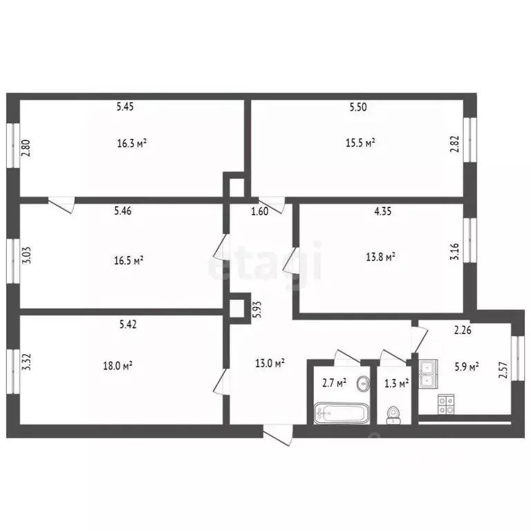 5-к кв. Санкт-Петербург Большая Монетная ул., 31-33 (103.0 м) - Фото 2