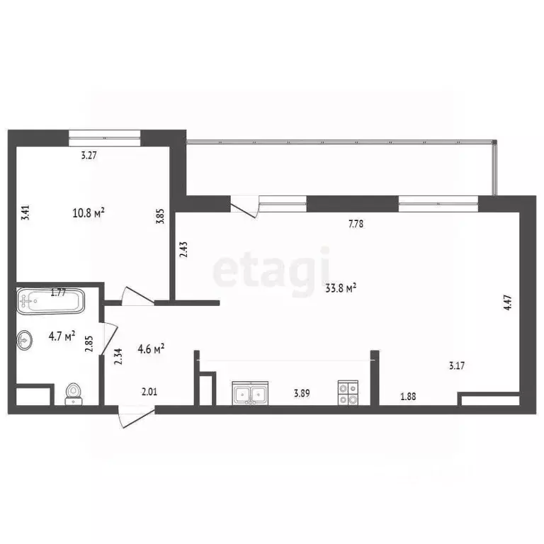 2-к кв. Тюменская область, Тюмень ул. Газовиков, 79 (57.0 м) - Фото 1
