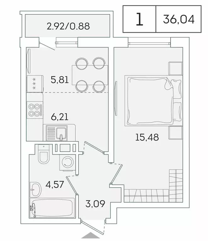 1-комнатная квартира: Мурино, Екатерининская улица, 11 (35.4 м) - Фото 0