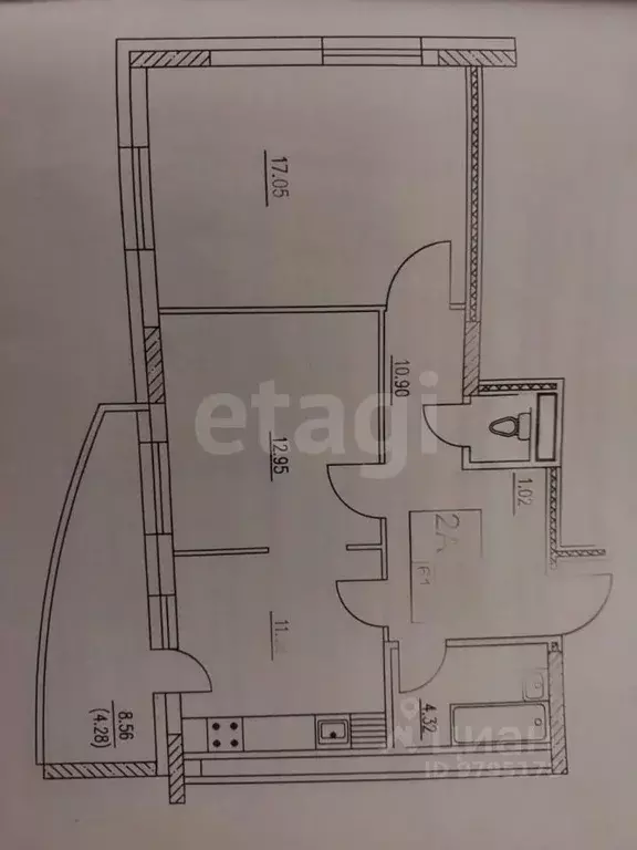 2-к кв. Татарстан, Казань ул. Дубравная, 1/104к1 (58.0 м) - Фото 1
