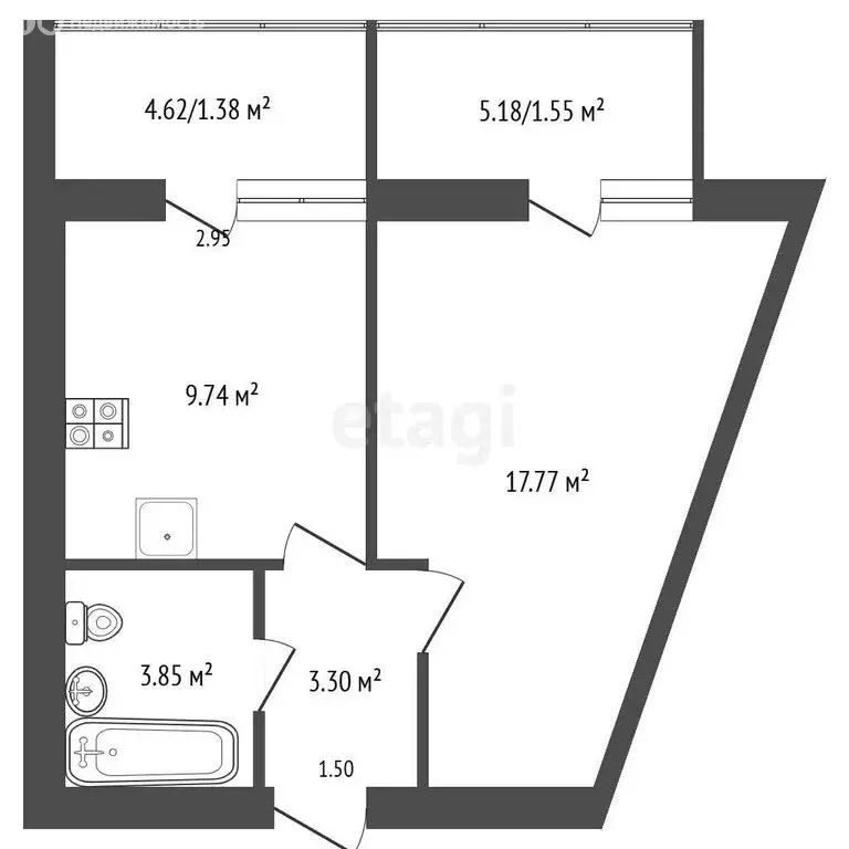 1-комнатная квартира: Севастополь, Античный проспект, 52 (35.3 м) - Фото 1