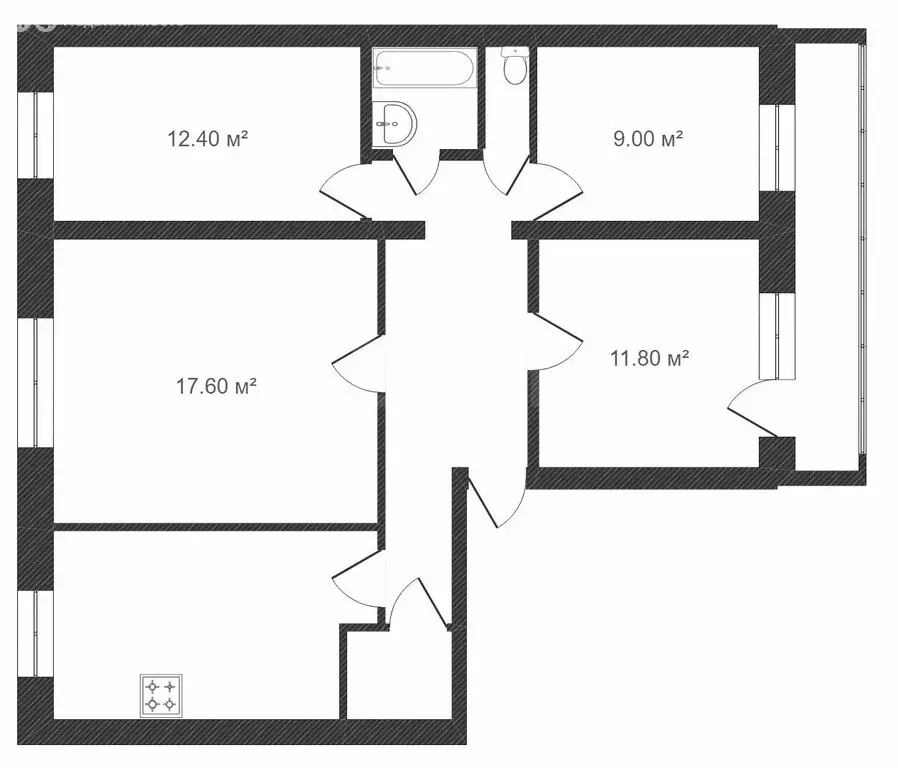 4-комнатная квартира: Тюмень, Полевая улица, 27 (77.7 м) - Фото 1