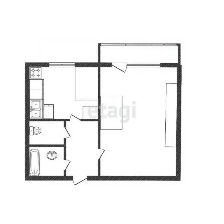 1-к кв. Костромская область, Кострома Давыдовский-2 мкр, 33 (33.1 м) - Фото 1