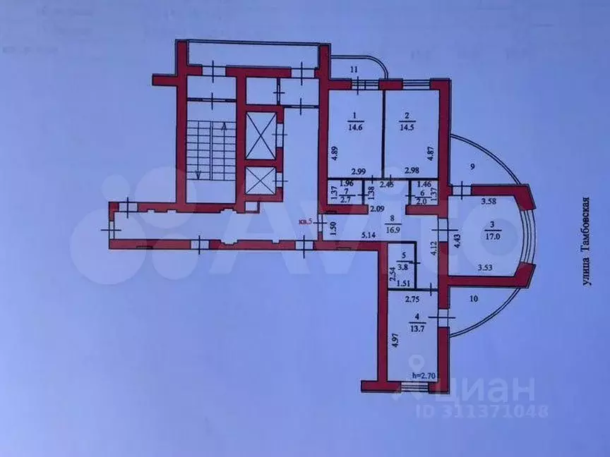 3-к кв. Пензенская область, Пенза Тамбовская ул., 11 (85.2 м) - Фото 1