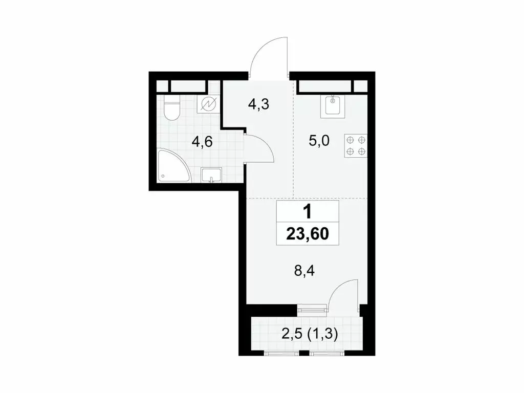 Квартира-студия: Москва, Бартеневская улица, 18к1 (23.6 м) - Фото 1