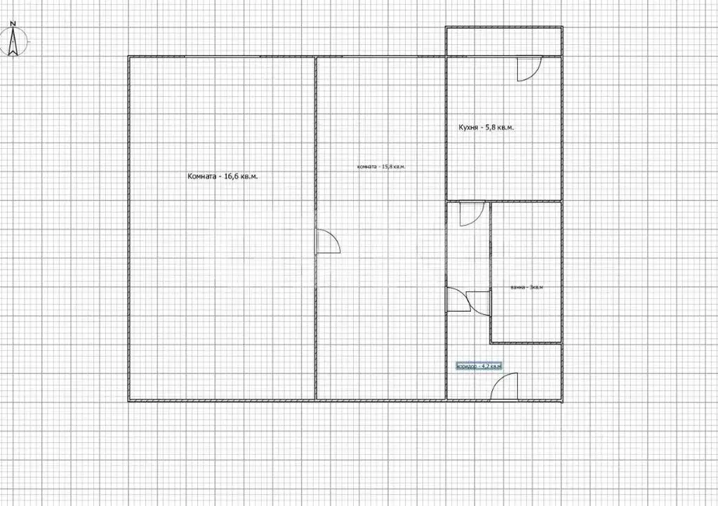 2-к кв. Адыгея, Майкоп Курганная ул. (42.2 м) - Фото 2