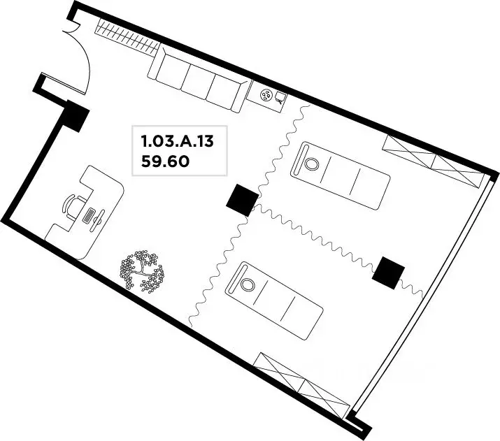Офис в Москва ул. Маршала Прошлякова, 23 (60 м) - Фото 2
