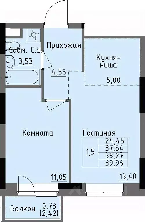 1-к кв. Удмуртия, Ижевск Строитель жилрайон, 4-й мкр,  (38.27 м) - Фото 0