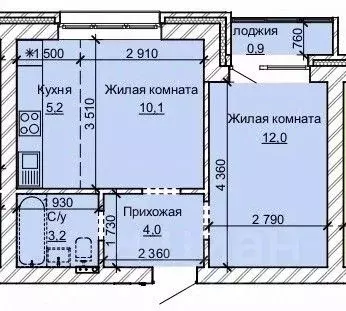 2-к кв. Алтайский край, Барнаул ул. Анатолия (35.4 м) - Фото 0