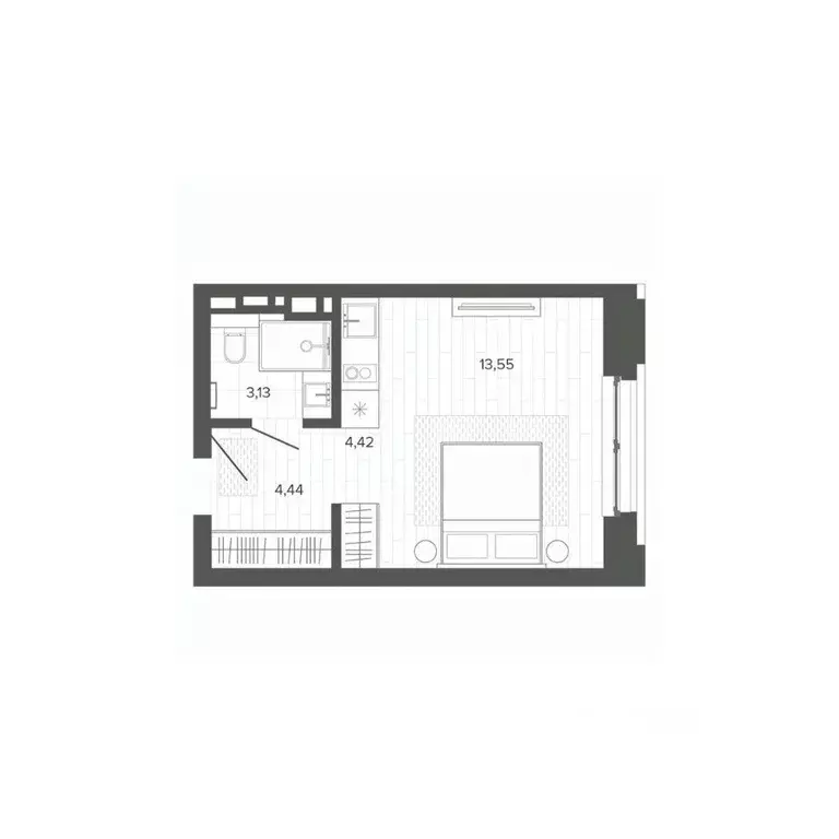 1-к кв. Алтайский край, Барнаул Жилплощадка мкр,  (25.54 м) - Фото 1