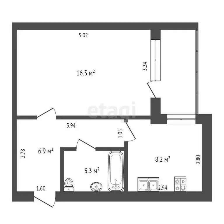 1-комнатная квартира: Якутск, улица Фёдора Попова, 19/2 (34.7 м) - Фото 0