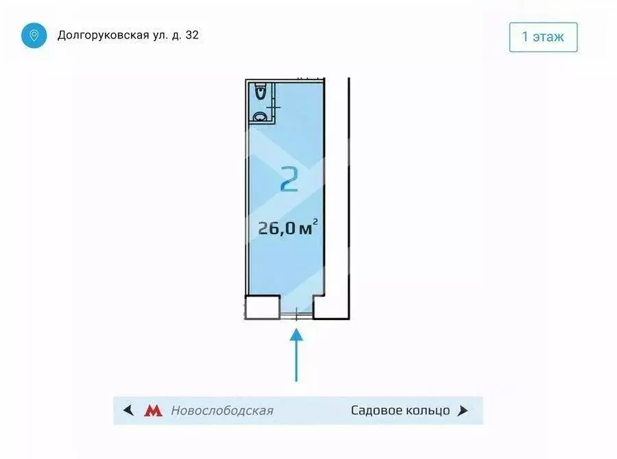 Торговая площадь в Москва Долгоруковская ул., 32 (26 м) - Фото 2