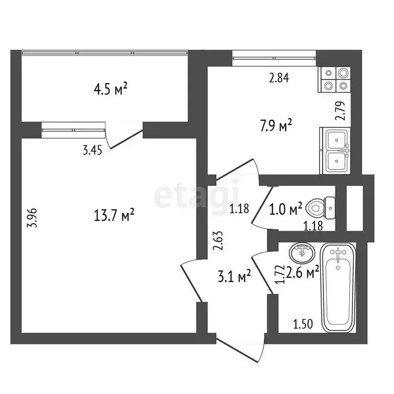 1-комнатная квартира: Самара, Владимирская улица, 37 (28 м) - Фото 1