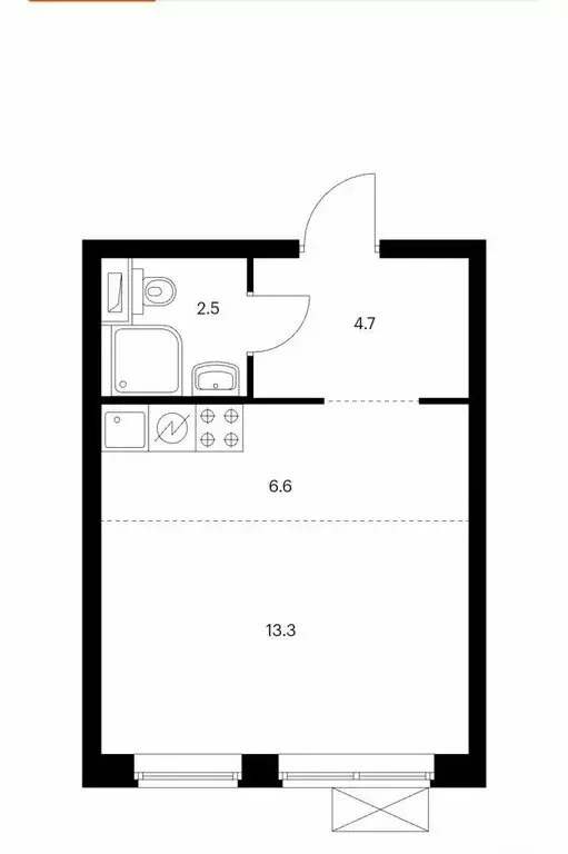 Квартира-студия: деревня Утечино, Небесная улица, 2 (27.2 м) - Фото 1