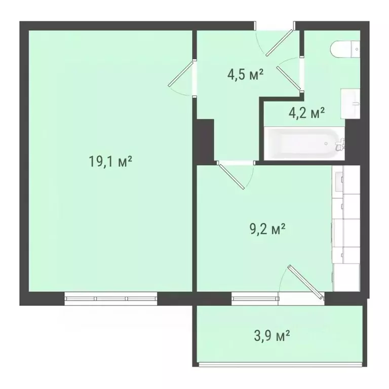1-к кв. Омская область, Омск пос. Биофабрика, 18к1 (37.1 м) - Фото 0