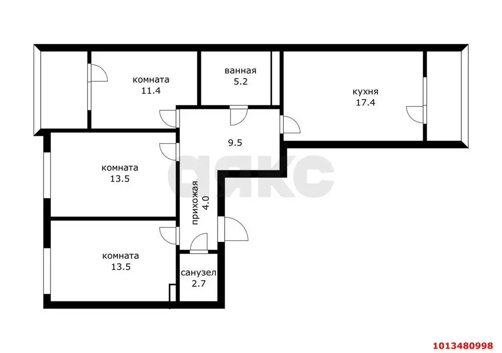 3-комнатная квартира: Краснодар, Конгрессная улица, 43 (86 м) - Фото 0