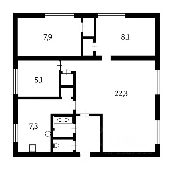 4-к кв. Санкт-Петербург Кубинская ул., 60 (59.0 м) - Фото 1