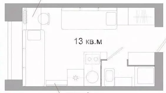 Студия Новосибирская область, Новосибирск ул. Гоголя, 21А (13.0 м) - Фото 2