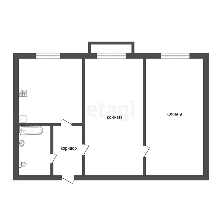 2-комнатная квартира: Улан-Удэ, бульвар Карла Маркса, 4 (41.5 м) - Фото 1
