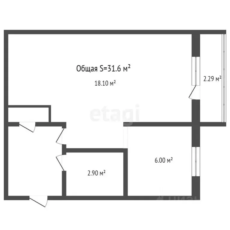 1-к кв. Брянская область, Брянск Московский просп., 34А (31.6 м) - Фото 1