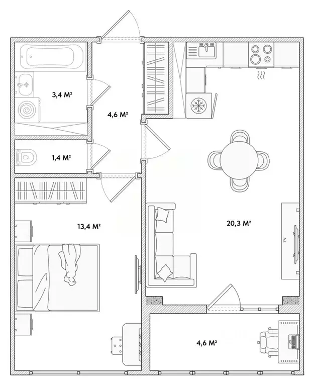 1-к кв. Орловская область, Орел Раздольная ул., 29 (43.1 м) - Фото 1