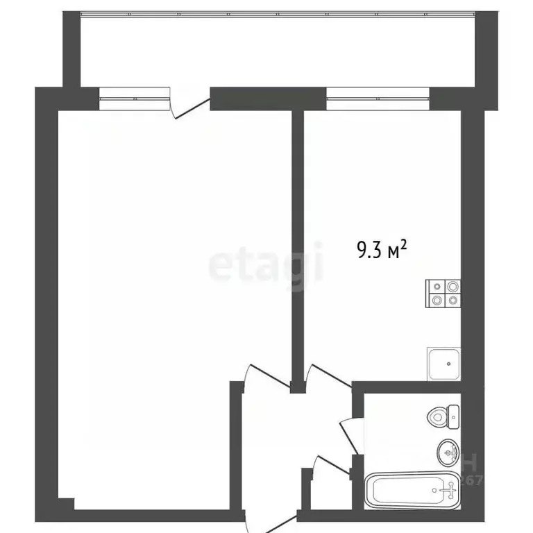 1-к кв. Татарстан, Набережные Челны 26-й комплекс, 21 (35.0 м) - Фото 2