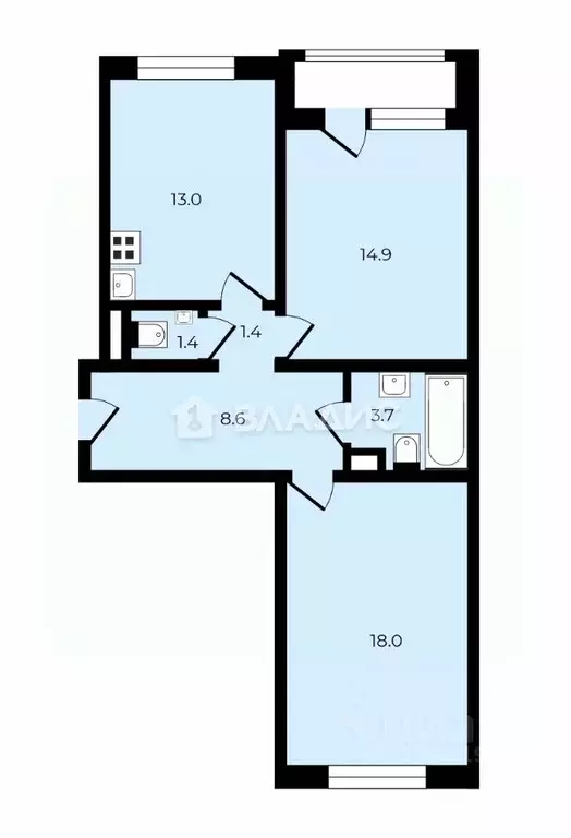2-к кв. Московская область, Ленинский городской округ, пос. Битца ... - Фото 2
