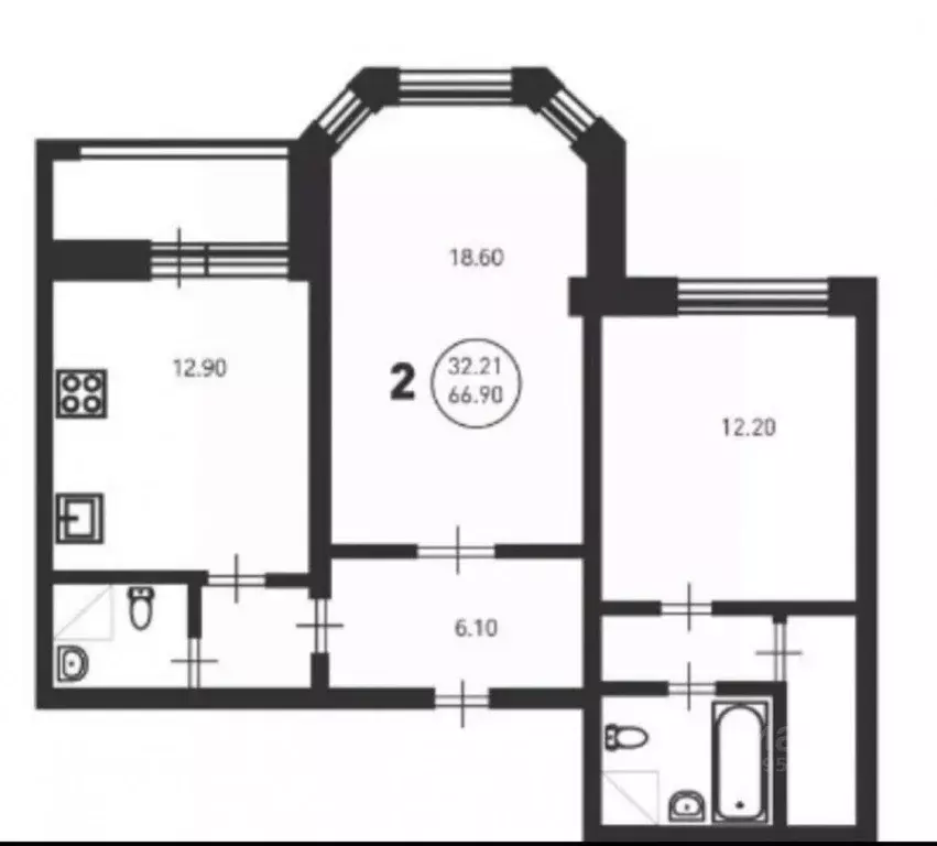 2-к кв. Московская область, Сергиев Посад Московское ш., 7к3 (63.8 м) - Фото 2