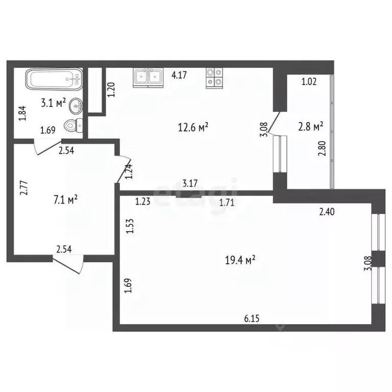 1-к кв. Москва бул. Скандинавский, 9к1 (42.2 м) - Фото 2