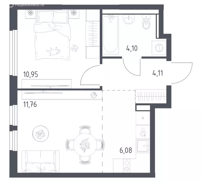1-комнатная квартира: посёлок городского типа Мисайлово, микрорайон ... - Фото 1